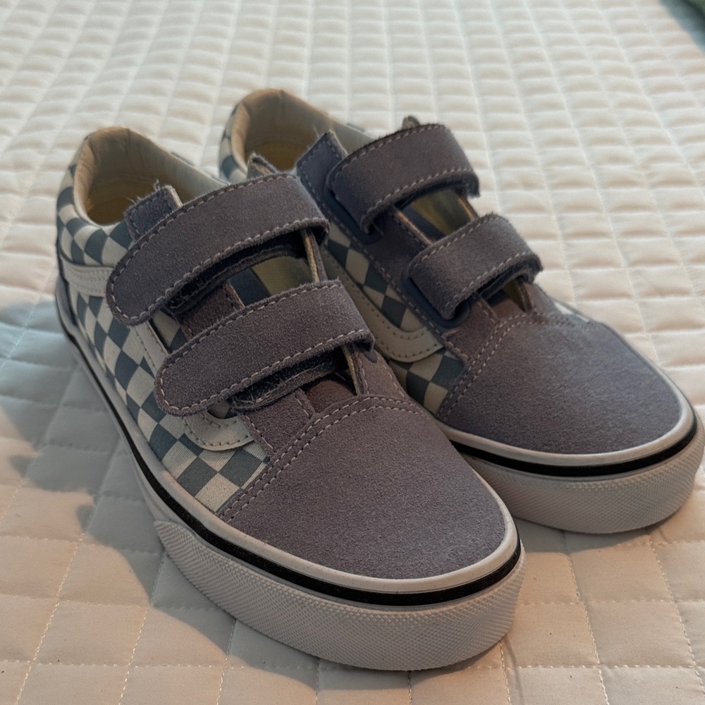 Vans Kids Checkered Sneakers with Velcro Straps - Size 3